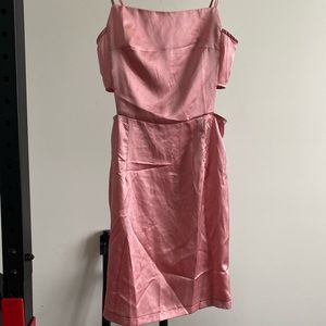Pink satin cocktail dress